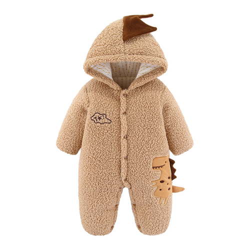 Verugu Cute Baby Boys Girls Snowsuit Jackets Winter Ears Hooded Footie Cotton Romper Jumpsuits New Born Baby Infant Winter Warm Thicken Coat Snow Outwear Jumpsuits Khaki, 0-3 Months