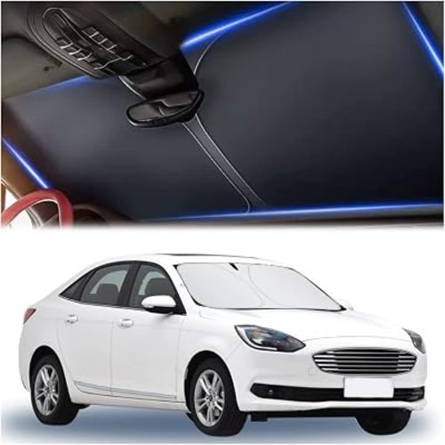 300T Thickened Automotive Glass Sunshade and Comes with Storage Bag,Keep Car Interior Cool,Windshield Sun Shade Fit for Small Cars (M: 55.12 * 27.6 inch)