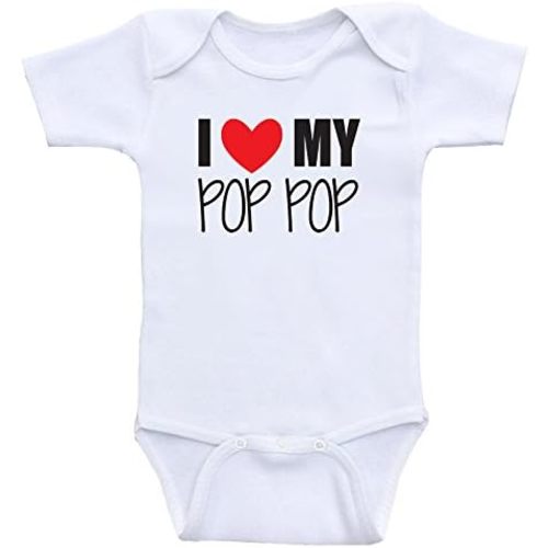 Cute Baby Bodysuits I Love My Grandpa, Grandad or Pop Pop Baby Clothes