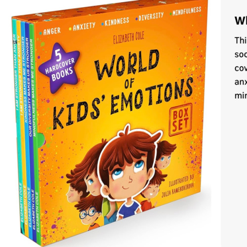 World of Kids' Emotions (Anger, Anxiety, Kindness, Diversity, Mindfulness) - Kids' Books About Emotional Intelligence, Feelings and Mental Health - Social Emotional Learning for Kids - Box Set of 5