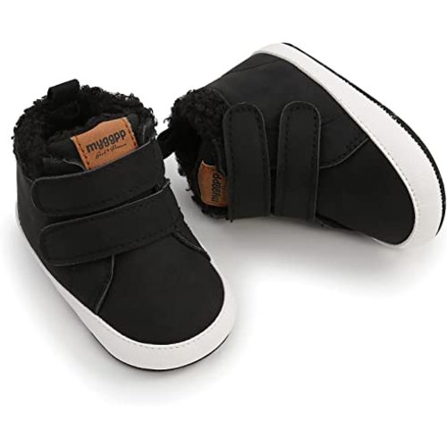 Amazon.com | HsdsBebe Baby Ankle Boots Infant Boys Girls Fleece Booties Anti-Slip Rubber Sole Sneakers Toddler Newborn Walking Crib Shoes(M2035 apricot,3) | Boots