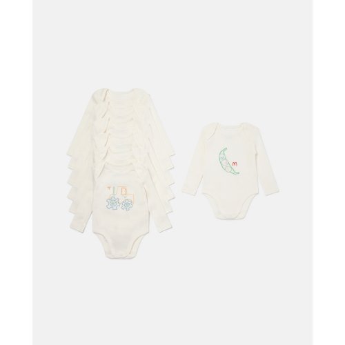 Embroidered Romper Set of 7 - Newborn