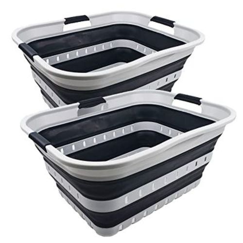 SAMMART 42L (11 gallon) Collapsible Plastic Laundry Basket
