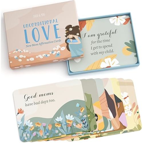 Lulu & You New Mom Affirmation Cards - Gifts for New Moms, New Mama Affirmations - New Mom Essentials Set, Affirmation Cards for Moms - 25 Empowering Postpartum Affirmation Cards