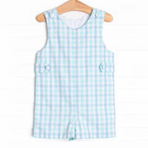 Look to the Sea Jon Jon, Mint/Blue Check – Stitchy Fish