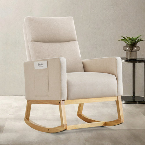 Latitude Run® Mid-Century Modern Nursery Glider Rocker Chair with Upholstered Comfort, Accent Recliner for Baby Room, Living Room & Bedroom | Wayfair