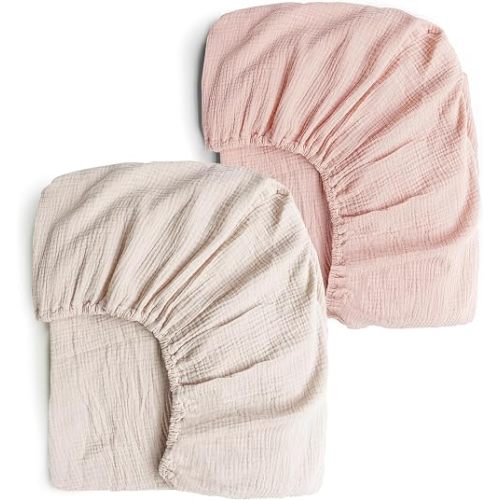100% Organic Cotton 2 PK Baby Muslin Crib Sheets Unisex 28x52 in