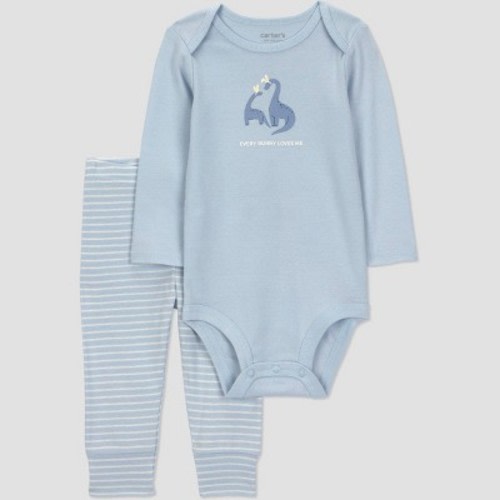 Carter's Just One You® Baby Boys' 2pc Striped Dino Easter Set - Blue 6M
