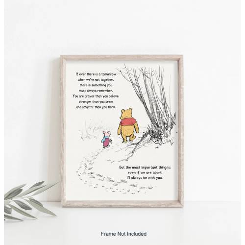 If Ever There Is A Tomorrow Winnie the Pooh Quote Poster, Nursery Wall Decor, kids Room Decor, Friendship Wall Art, Unframed & Framed Print