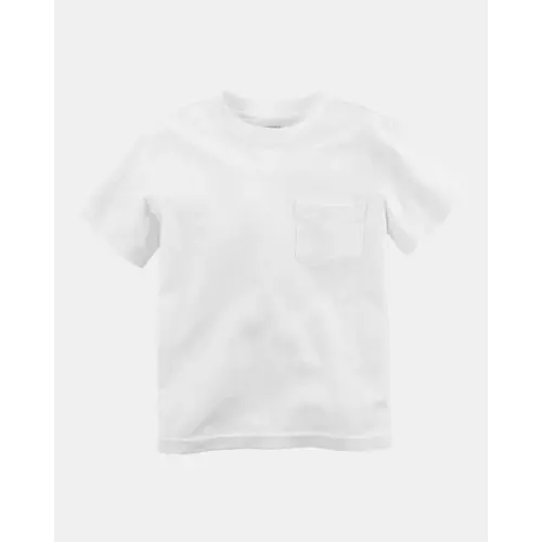 Baby Solid Short-Sleeve Pocket Tee - White | Carter's
