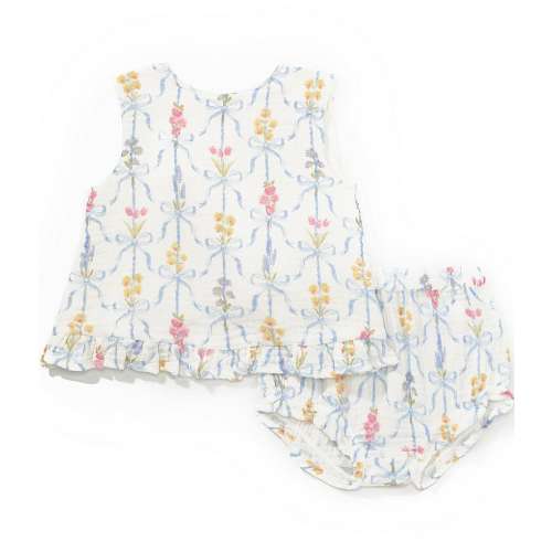 Angel Dear Baby Girls Cotton Ribbon Bouquets Ruffle Trim Set