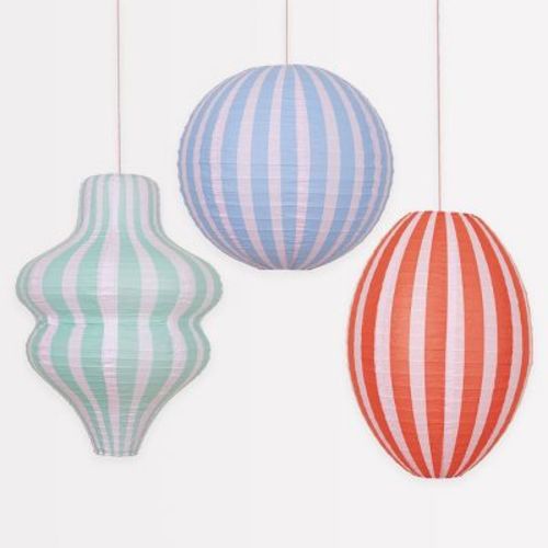 Meri Meri Stripy Lanterns (Pack of 3)