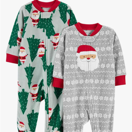 Simple Joys by Carter's Baby In 2pk Fleece Snp Santa Trees
