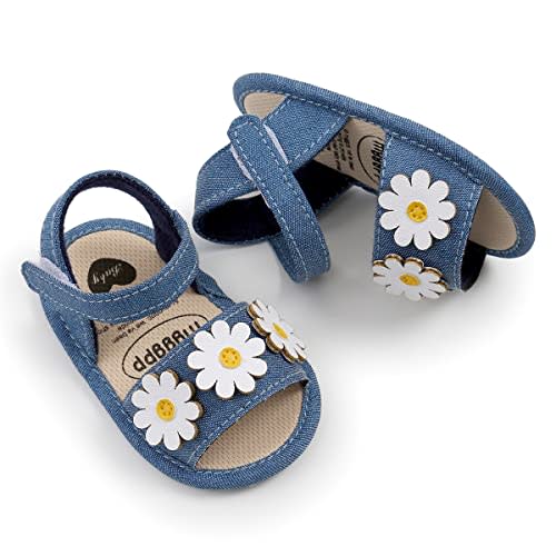 Infant Baby Girls Summer Sandals with Flower Bowknot Soft Sole Wedding Dress Flats Newborn First Walkers Crib Dress Shoes
