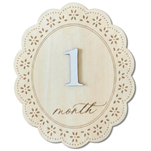 Baby Girl Monthly Milestone Signs, 1-12 Monthly Baby Milestone Girl, Newborn Photography Props Double-Sided, Nursery Decor for Girls (M03)