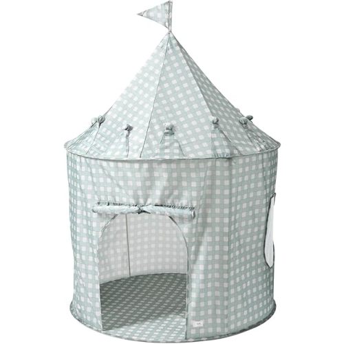 3 Sprouts Kids Play Tent - Sustainable Recycled Fabric – Fun Spacious Childs Playhouse for Indoor Games for Boys & Girls - Durable Fort Pop Up House for Toddlers & Children Age 3-10 - Gingham Blue
