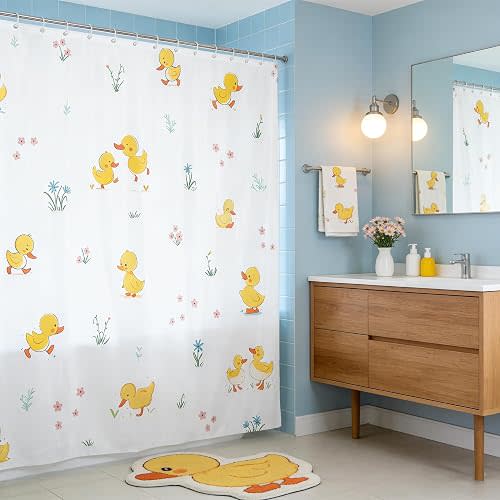 Duck Shower Curtain, 72"Wx72"L