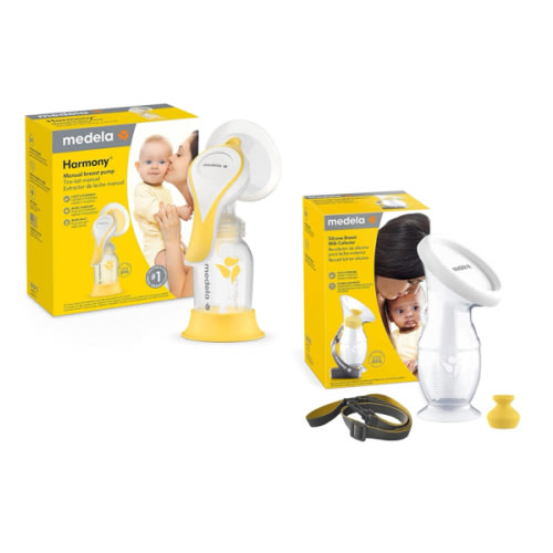 Medela Manual Breast Pump Set - Perfect Pair Bundle, Includes Harmony Manual Breast Pump & Silicone Breastmilk Collector