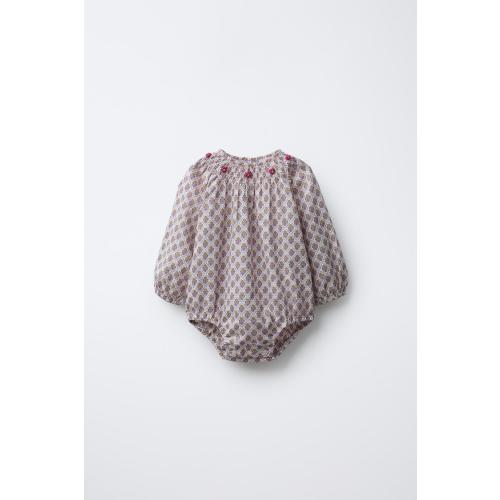 FLORAL PRINT ROMPER - Light pink | ZARA United States