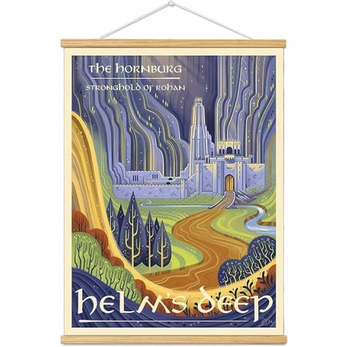 Middle Earth Landscape Wall Art Prints Canvas PaintingFantasy Posters, Wall Pictures, For Travel Gift, Canvas Art with Frames, For Office Home Decor Bedroom Living Room Wall Decor.（16L" x 12W"）