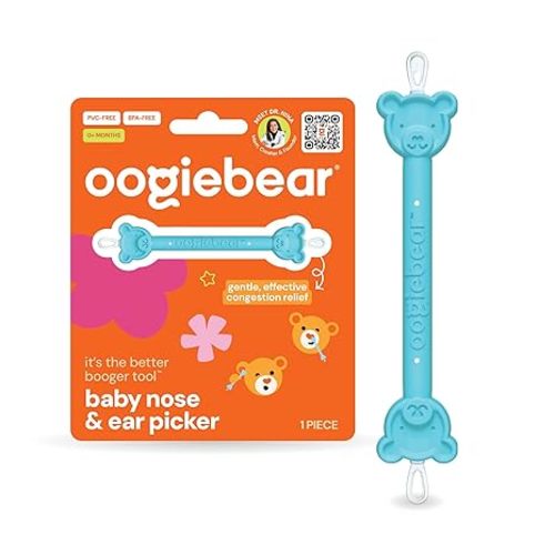 oogiebear Baby Nose Cleaner & Ear Wax Removal Tool - Safe Booger & Earwax Removal for Newborns, Infants, Toddlers - Dual-Ended - Essential Baby Stuff