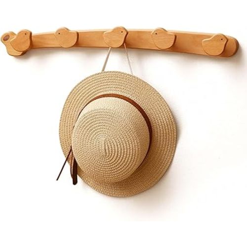 Kids Coat Rack Wall Mount - Wood Cute Coat Hooks Wall Mounted for Hanging Clothes,Purse,Key,Robe,Towel,Bag,Backpack,Modern Decorative Wall hooks Heavy Duty Hanger for Nursery,Bathroom,Entryway&Bedroom