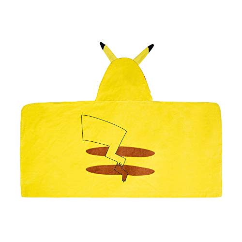 Pokemon Pikachu Bath and Beach Soft Cotton Terry Hooded Towel Wrap, 24" x 50" Franco Kids