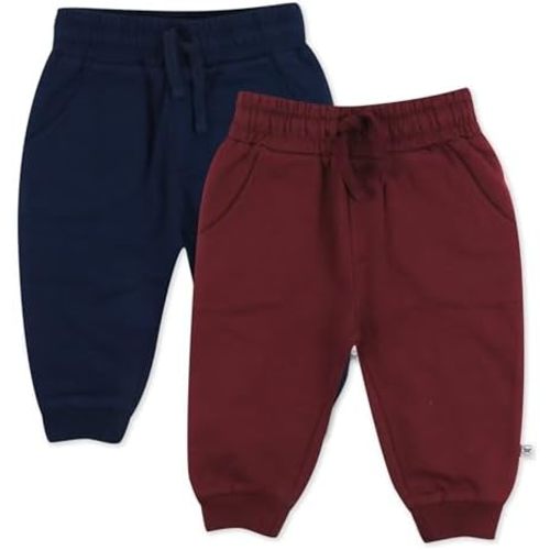 HonestBaby 2-Pack Sweatpants 100% Organic Cotton for Infant Baby Boys, Girls