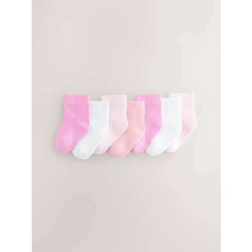 Pink Baby Socks 7 Pack (0mths-2yrs)