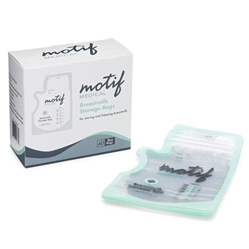 Motif Medical, Milk Storage Bags, 8 oz Milk Freezer Bag with Easy Pour Spout, BPA Free, Write-On Label - 40 Count