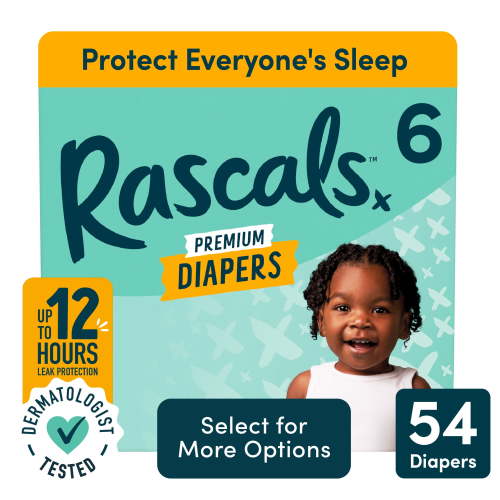 Rascals Premium Absorbent Baby Diapers Size 7, 44 Count