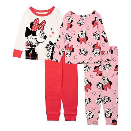 Disney's Minnie Mouse Toddler Girl 4-Piece Pajama Top & Pajama Bottoms Set