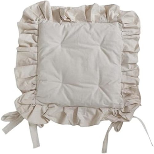 MYCENSE Ruffle Chair Cushion Decorative with Ties Non Slip Ruffles Seat Pad Seat Cushion for Garden, Country Home Kitchen, Decoration