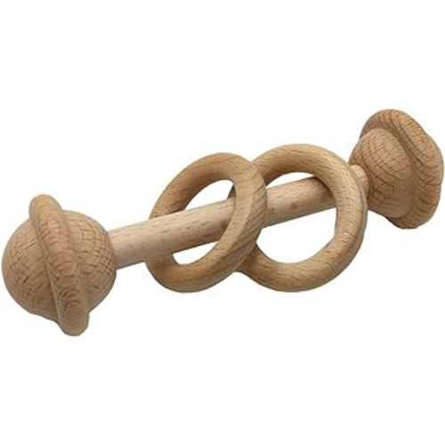1pcs Beech Wood Ring Children Toy Chew Wooden Beads Gym Montessori Toys Educational Grasp