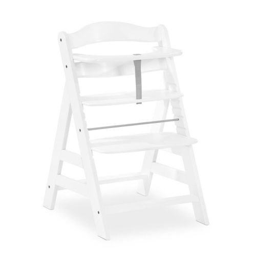 Hauck Alpha+ Grow Along Adjustable Wooden High Chair Seat w/ 5 Point Harness & Bumper Bar for Baby & Toddler Up to 198 lbs