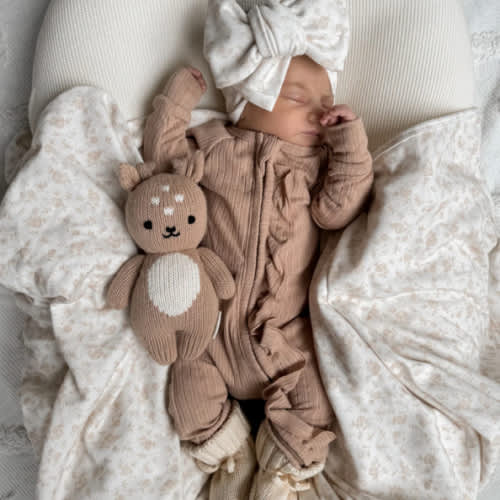 Frill Zip Romper | Teddy Rib Pointelle – Little and Fern