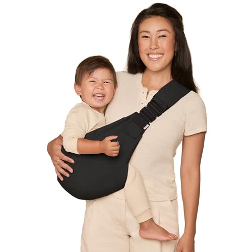 Ergobaby Upsie Hip Sling – Onyx Black Baby Carrier – Lightweight, Adjustable Sling for Toddlers – Breathable & Ergonomic Design