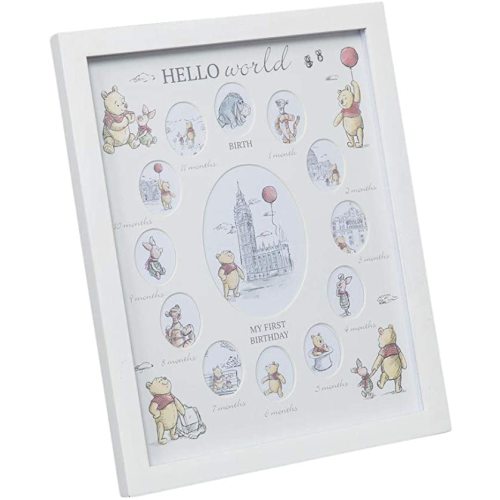 Happy Homewares Winnie The Pooh My First Birthday Multi-Aperture Collage Picture Frame - Officially Licensed