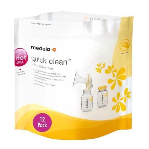 Medela Medela Quick Clean Micro-Steam Bags, 12 Count Sterilizing Bags for Bottles and Breast Pump Parts