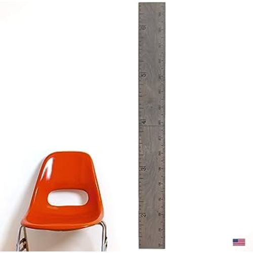 Growth Chart for Wall - Height Chart for Kids, Growth Chart for Kids, Measuring Board for Kids Height, Wooden Growth Chart for Wall, Height Measurement for Wall - Gray (63"x6.7")