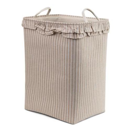 Striped Ruffle Laundry Hamper | Home | TJ Maxx