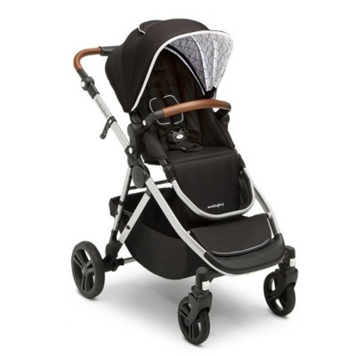 Mockingbird Single-to-Double Stroller - Penny Handlebar, Black / Windowpane Canopy 2.0