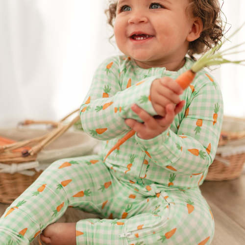 Infant Romper in Carrots