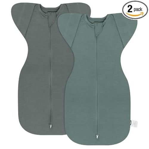 MEXXI Swaddle Baby Sleep Sack With Arms Up, 2 Pack Baby Swaddle,0.5 TOG, S
