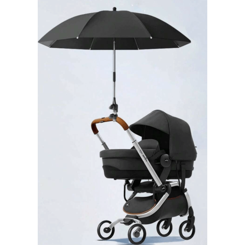 Black Baby Stroller Sunshade Umbrella, Effectively Blocks UV Rays, Fits Universal Stroller