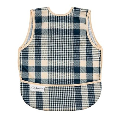 Tiny Twinkle Mess Proof Baby Bib for Girls | Waterproof Toddler Bib for Eating | Baby Apron for Feeding | Machine Washable | Perfect Shower Gift (Gingham, 6–24M)