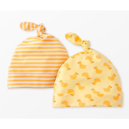 2-Piece Baby Layette Top Knot Beanie in HannaSoft™