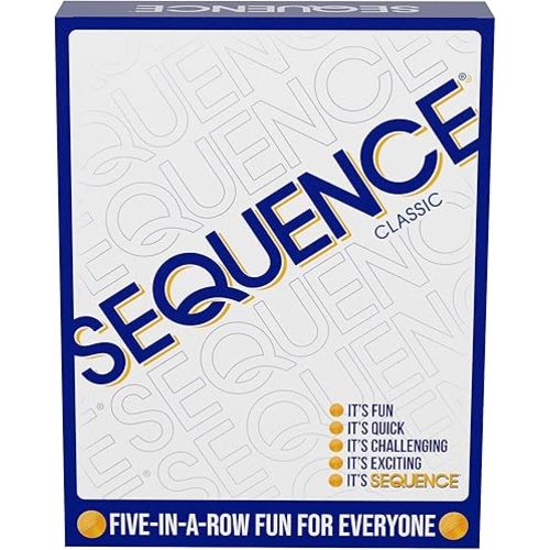SEQUENCE- Original SEQUENCE Game with Folding Board, Cards and Chips by Jax ( Packaging may Vary ) White, 10.3" x 8.1" x 2.31"