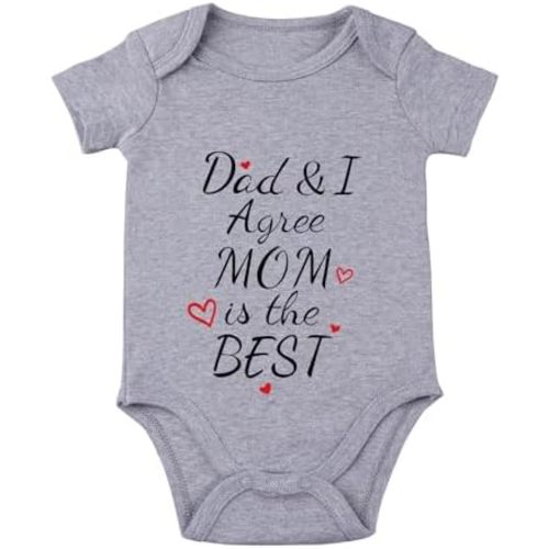 listery Dad And I Agree Mom Is The Best Baby Bodysuit Mom And Dad Newborn Infant Boy Mom Baby Clothes
