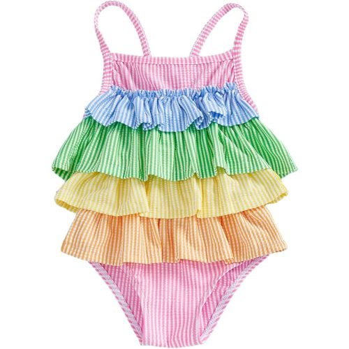 Socutebabe Toddler Baby Girl Swimsuit Infant Long Sleeve One Piece Swimsuit Romper Dress Baby Bathing Suit Beach Rash Guard